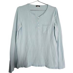 J.Crew  Women's Medium Light Blue Cotton Button Long Sleeve Shirt Casual Preppy